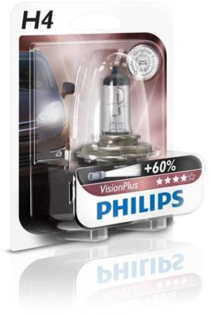Autožárovka H4 Philips 12342VPB1, VisionPlus, 1ks v balení