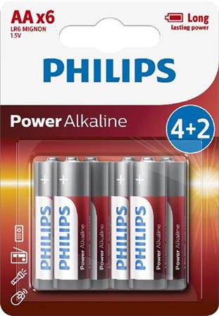 Baterie Philips LR6P6BP/10 Power Alkalická AA 4+2ks