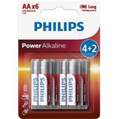 Baterie Philips LR6P6BP/10 Power Alkalická AA 4+2ks