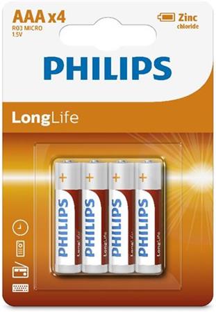 Baterie Philips R03L4B/10 LongLife AAA 4ks