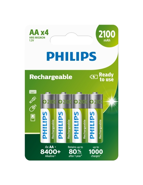 Baterie Philips R6B4A210/10 nabíjecí AA 2100 mAh 4ks