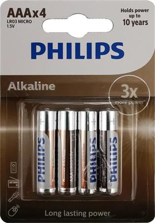 Baterie Philips LR03A4B/10 Alkalická AAA 4ks